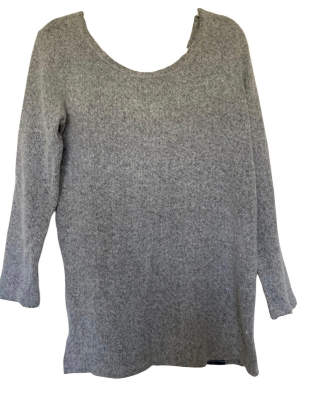 NWT Altar'd State Size Medium Gray Sweater With Blue Plaid Flannel Back